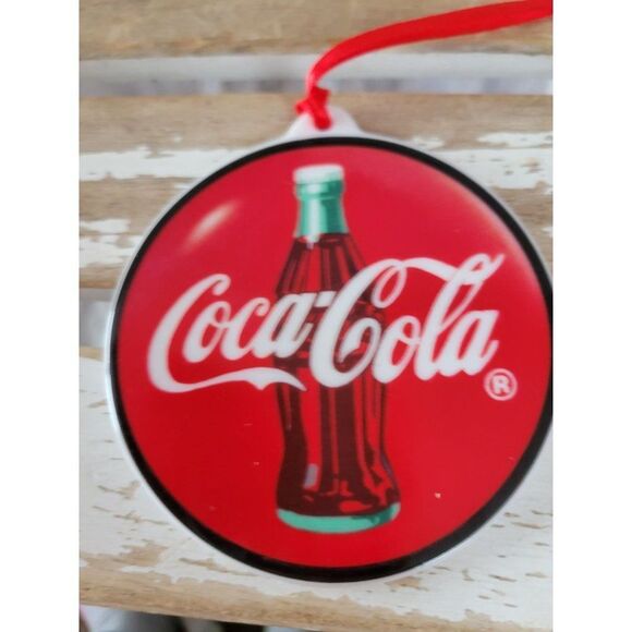 Coca-Cola sign 1997 ornament Xmas holiday tree - Picture 1 of 5
